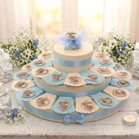 Maxi Torte con Appendino Cuore Pois Comunione Bimbo
