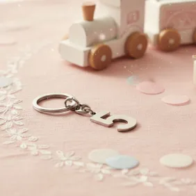 Numero 5 Portachiave Silver Idea Compleanno