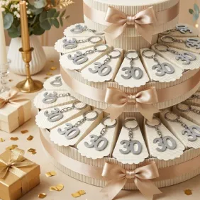 Torta Portachiave numero 30 Silver per Compleanno