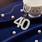 Torta Bomboniera Portachiave Silver con numero 40 per Compleanno