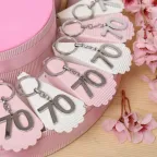 Torta Bomboniera Portachiave Silver con numero 70 per Compleanno