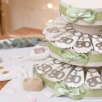 Torta Bomboniera Portachiave Silver con numero 80