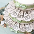 Torta Bomboniera Portachiavi Silver con numero 80