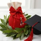 Mini Pergamena e Cappello Tocco Braccialetto Laurea con Sacchetto