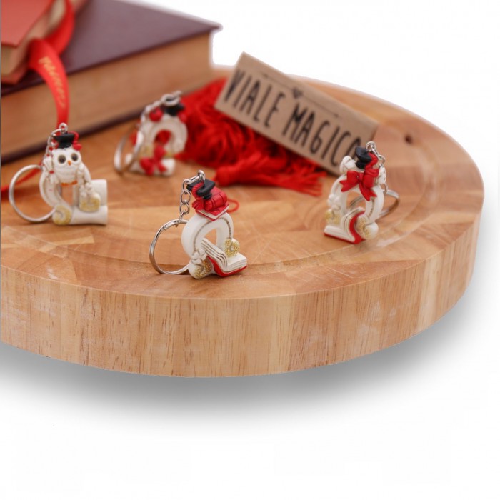 Bomboniera FAIDATE LAUREA Portachiave Ferro Cavallo Portafortuna Scaramantico