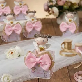 "Il Cuore degli Angeli" Statuina Bimba su Plexiglass con Confetti