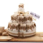 Torta Bomboniere Sacchetti Country con Fiocco in Juta Confettata