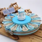 Torta Bomboniere Battesimo Bimbo Moschettone con Sagoma Maschietto