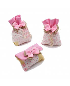 Bomboniere Nascita Sacchettini Bimba Collezione Nuvola con Confettate