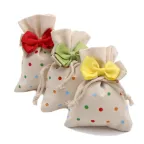 Bomboniere Compleanno Sacchetti a Pois Colorati Fiocchi con Confetti
