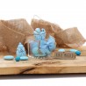 Bomboniere Nascita Statuina Carrozzina e Biberon Bimbo su Plexiglass con Confetti
