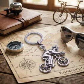 Portachiavi Ciclista Metallo - Bomboniera Sportiva Ciclismo