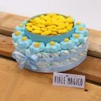 Torta Marshmallow Caramelle Flower per Prima Comunione Bimbo