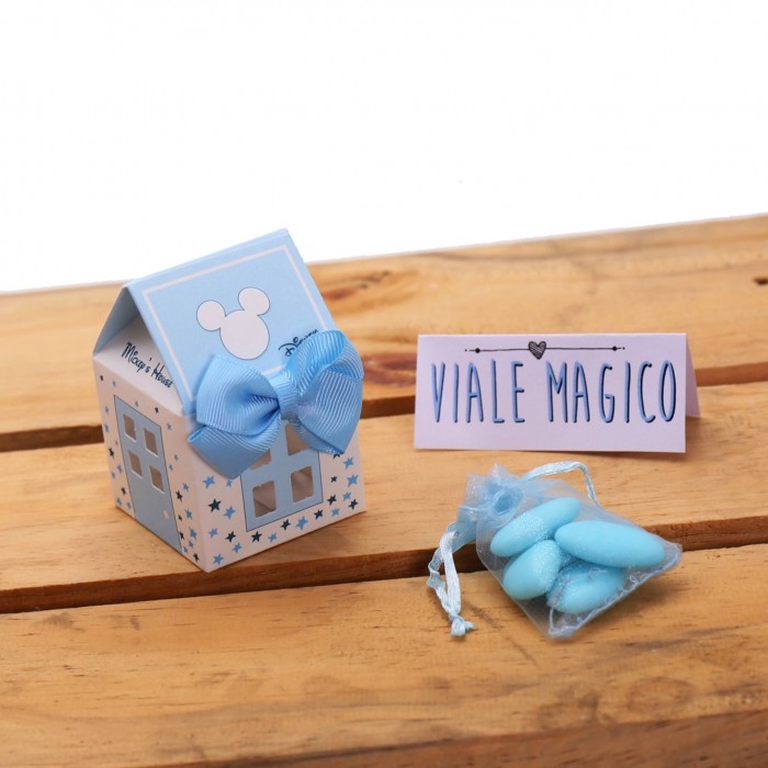 Bomboniere Nascita Disney Topolino Casetta Astuccio Star con Confetti Bomboniere Nascita Disney Topolino Casetta Astuccio Star con Confetti