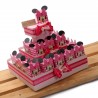 Bomboniere Compleanno Scatoline Minnie Smile Quadrettate Fucsia con Confetti