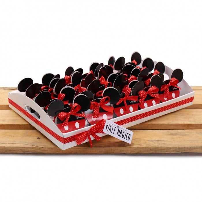 Bomboniere Compleanno Topolino Orecchie Astuccio Classic rosso e nero con Confetti