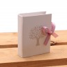 Bomboniere Matrimonio Libro Book Albero della Vita Avana con Nastro Tratteggio e Confetti