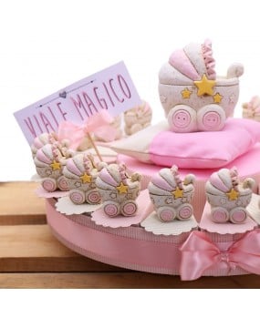 Torte Bomboniere Nascita Statuina Carrozzina NinnaNanna Bimba