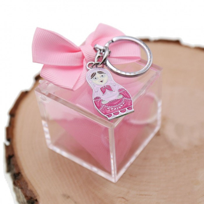 Bomboniere Con Confetti e Plexiglass  Portachiave Matrioske Colorate