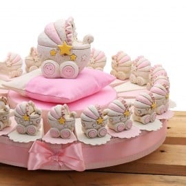 Torte Bomboniere Nascita Statuina Carrozzina NinnaNanna Bimba