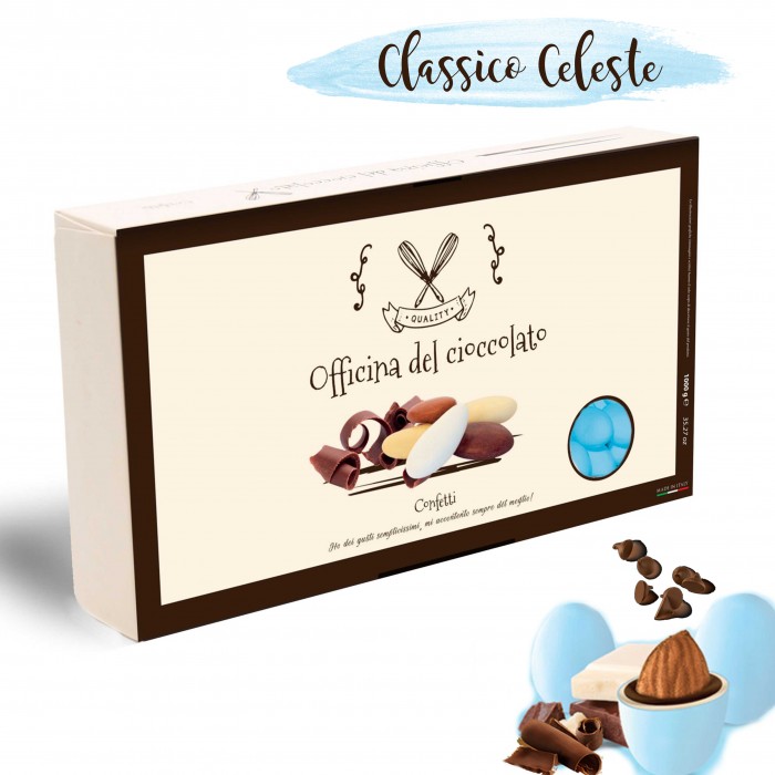 CONFETTI Classici Celeste con Mandorla e Cioccolato per Nascita Bimbo