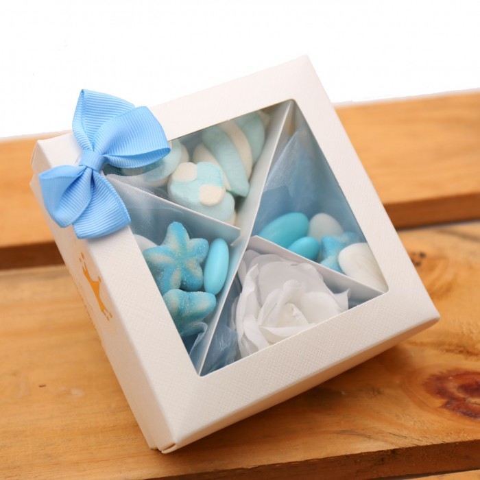 Scatola Confettata e Caramelle Celeste Romantic Box