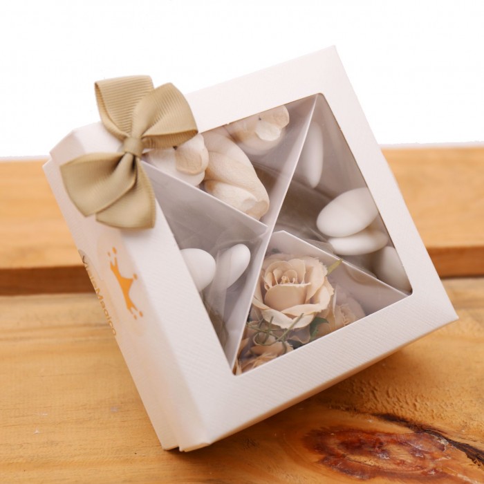 Scatola Confettata e Caramelle Tortora Romantic Box
