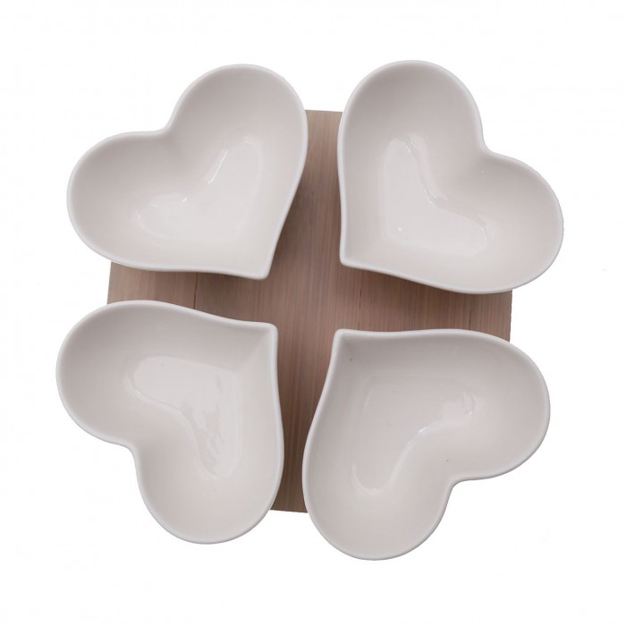 Antipastiera con Cuori Bomboniere Utili Matrimonio