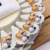 Torta Bomboniera Magnete Matrimonio Sposini Calamite Coppietta sposo con cappello e sposa con bouquet