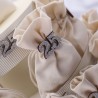 Sacchetto con applicazione 25 anni Argento glitter. Ideale come bomboniera ricordo Anniversario di Matrimonio o Compleanno