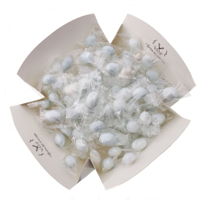 Confezione vassoio Confetti Imbustati per Cresima gusti misti alla frutta