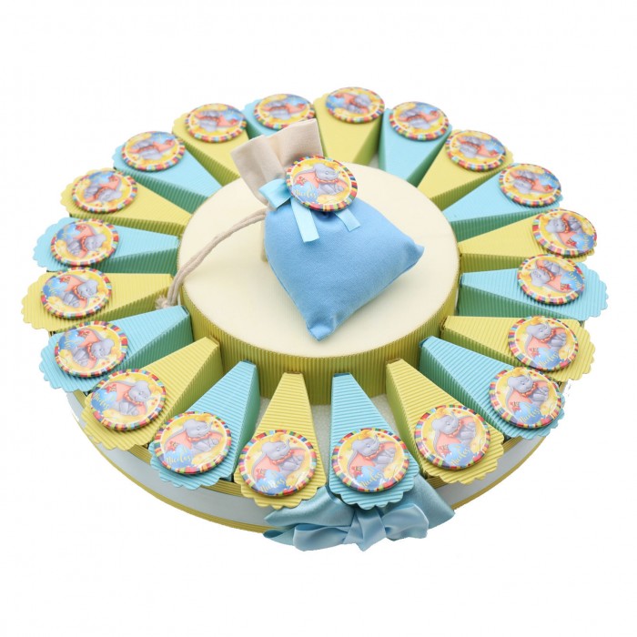 Torta Bomboniere Con Elefantino Dumbo Magnete Personalizzato