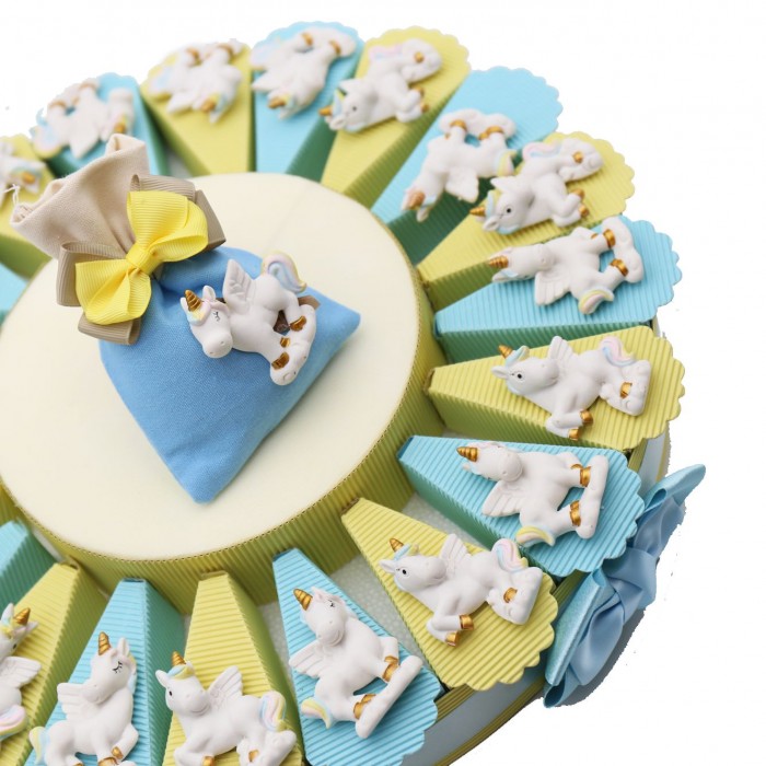 Bomboniere Compleanno Magnete Unicorno Allegro su Torta