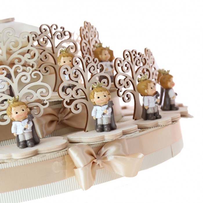 Torta Bomboniere Maxi Battesimo Stauina Piccolo Principe e Albero della vita in legno