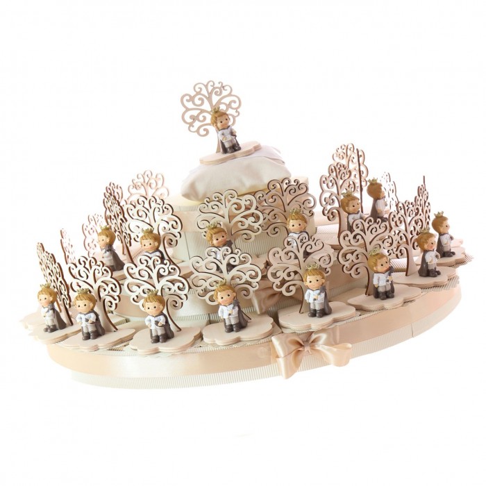 Torta Bomboniere Maxi Battesimo Stauina Piccolo Principe e Albero della vita in legno