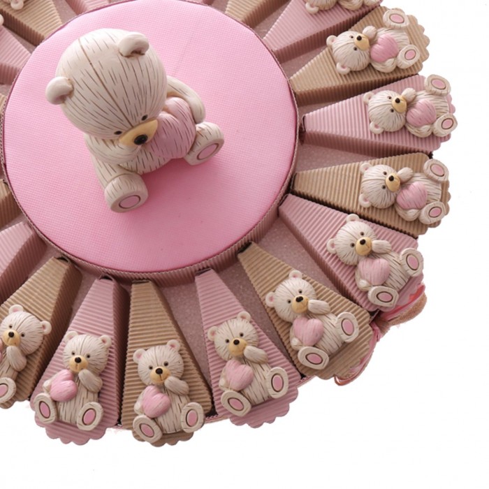 Bomboniere Bimba Nascita e Battesimo Orsetto Dolce Cuore con Confetti - VialeMagico Bomboniere Bimba Nascita e Battesimo Orsetto Dolce Cuore con Confetti - VialeMagico