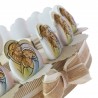 Bomboniere Sacra Famiglia per Battesimo di un Bimbo o una Bimba statuine con immagine sacre su Torta Alzatine