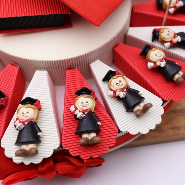 Torta Bomboniere Laurea con Dottoressa Laureata con confetti.