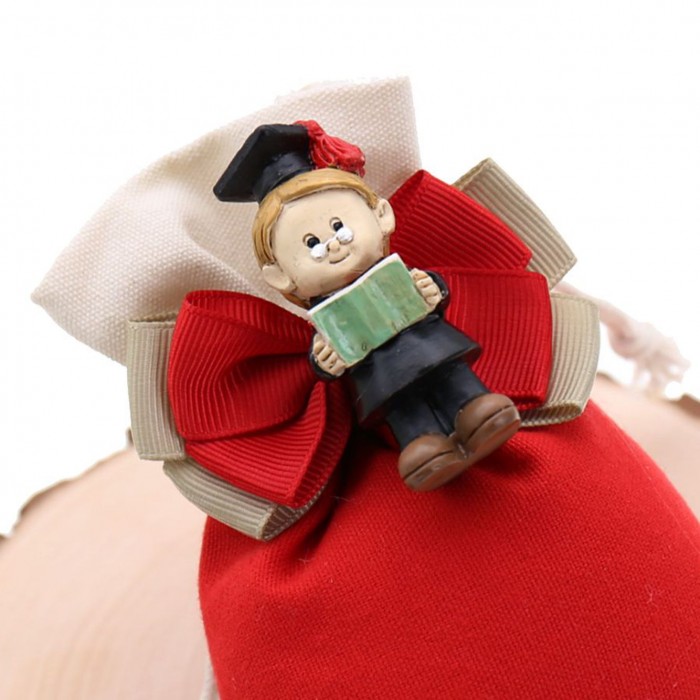 Bomboniere Laurea con Confetti Magnete Dottore Laureato con Sacchetto e Tocco.