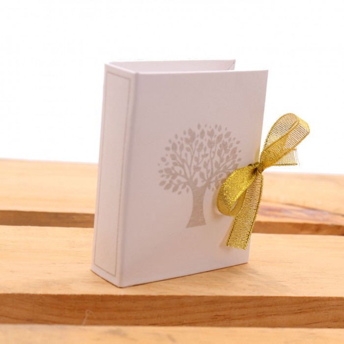 Albero della Vita Avana con Nastro Glitter e Confetti per Promessa di Matrimonio