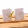 Bomboniere Anniversario Libro Book Albero della Vita Avana con Nastro Glitter e Confetti per Promessa di Matrimonio