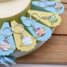 Pianeti Colorati Mix Portachiavi Torta Bomboniere Gadget Compleanno su Astuccio portaconfetti.