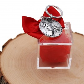 Laurea Portachiave Mappamondo 3D Bomboniere Plexiglass  Confezionate.