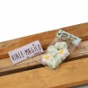 Bustina Promessa Marshmallow con Fiori e Trecce Verde