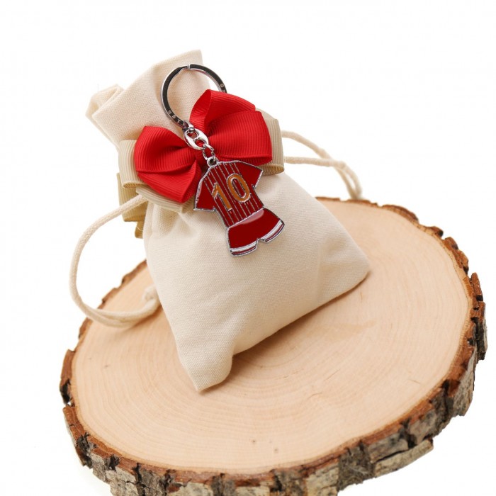 Bomboniere Sacchetto Confezionate con Portachiave Completino Calcio Roma