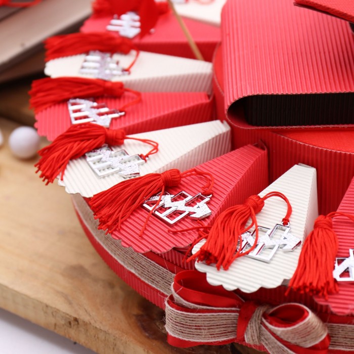 Torte Bomboniere Laurea Economia Ciondolo Grafico Statistica con Nappina aziendale.