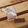 Bomboniera Chiave Cuore Infinito per Matrimonio Portachiave su Plexiglass Confettata