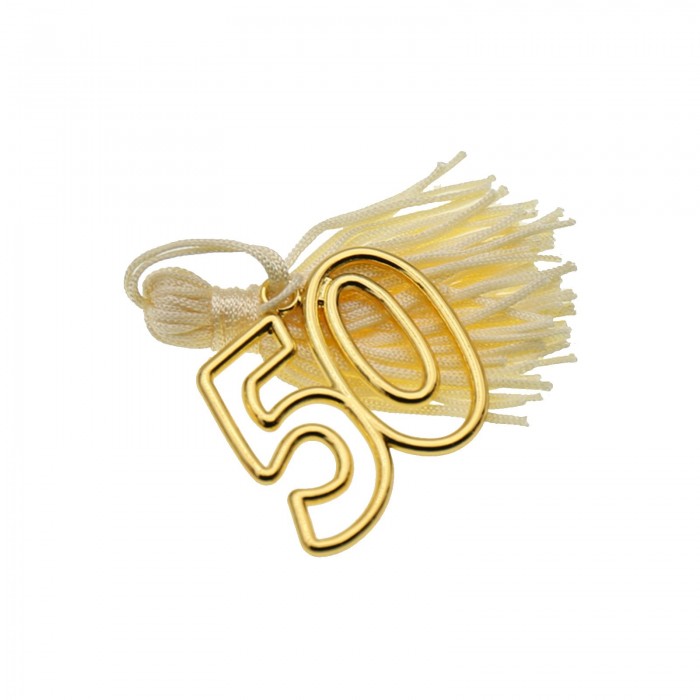Numero 50 Oro con Nappina per Bomboniere Matrimonio