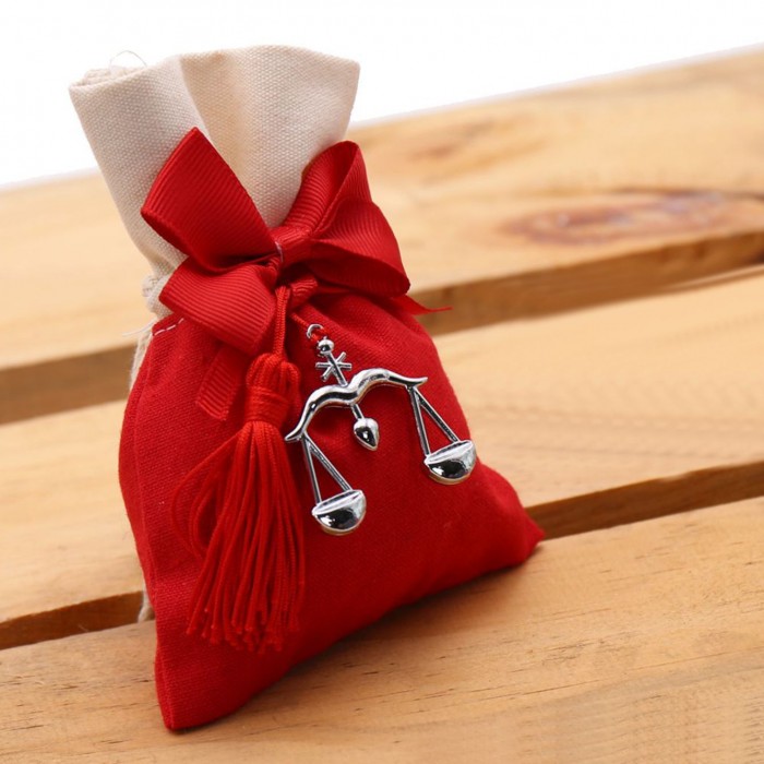 Bomboniere Laurea in Giurisprudenza Sacchetto Bilancia con Nappina