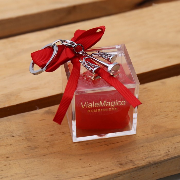 Portachiave Bilancia Statuina Laurea Giurisprudenza con Plexiglass